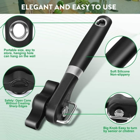 

EASTIN Kitchen Safety Manual Can Opener for Restaurant No Sharp Edges Can Opener for Arthritis Camping Can Opening tool Side Cut Manuel Can Opener Hand Held Smooth Edge Can opener