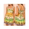 thumbnail image 3 of Yunliwuli Women's Summer Cami Dress Cartoon Fruit Print Sleeveless Back Bow Mini Skater Dress, 3 of 10