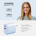 thumbnail image 5 of Liquipel Powertek Pastel Dual USB-A / USB-C Wall Charger - Blue, 5 of 7