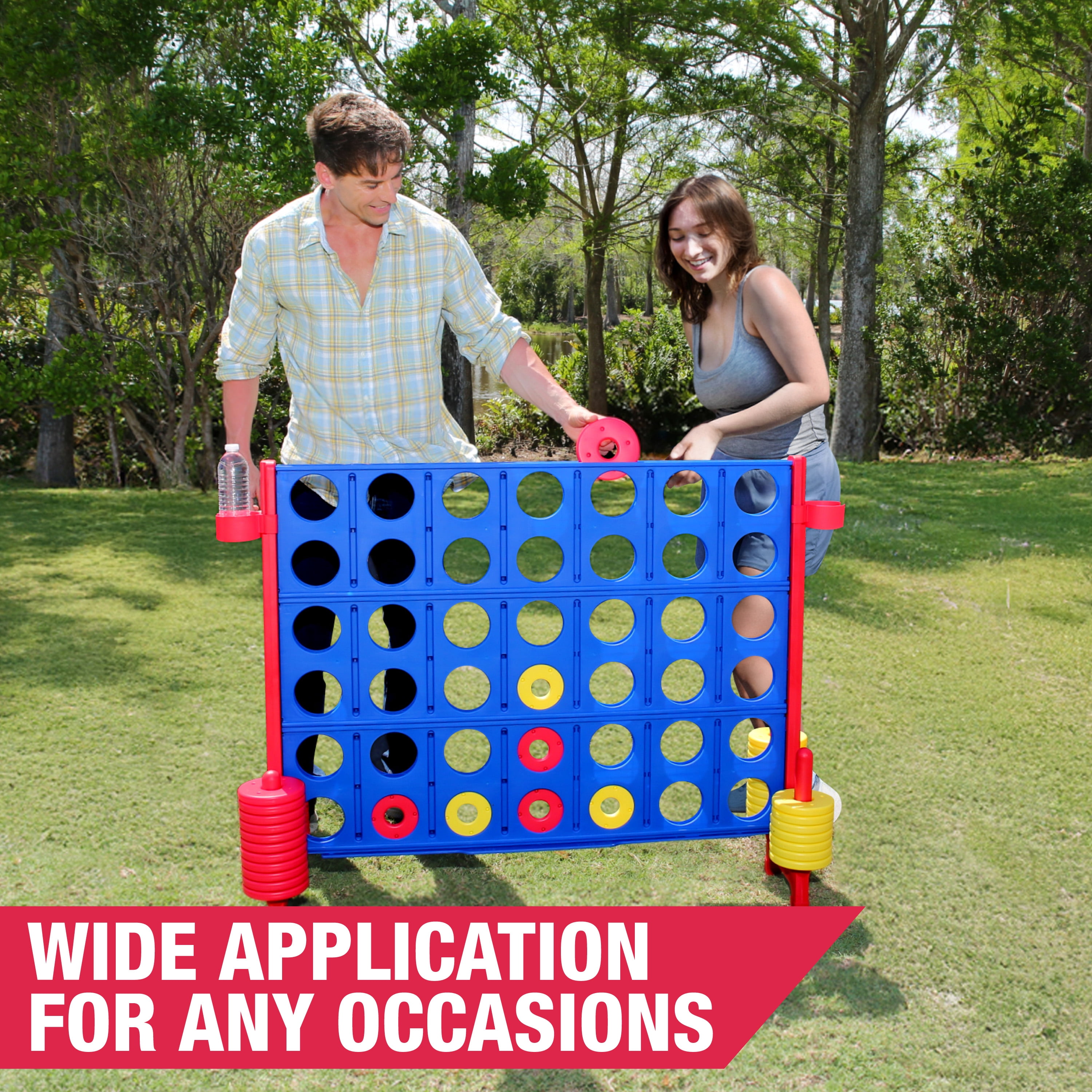 Giant 4 in a Row Plastic Outdoor/Indoor Game Set, 47.5 in x 11 in x 39.75 in, by MD Sports