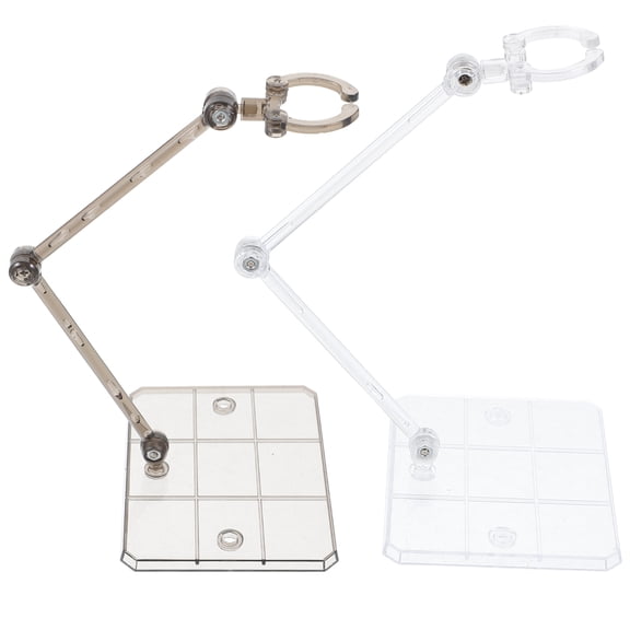 LEORX action figure display stands ABS Transparent White 2Pcs