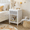 White Gray, variant on 26.77"H Wooden Nightstand with One Drawer One Shelf for Kids, Adults, Gray+Silver handle