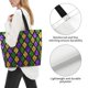 thumbnail image 3 of Balery Mardi Gras Shiny Green Purple Bolsa Tote Estilo Estético con Cremalleras, Bolsa de Hombro, Bolsa de Compras Grande y Plegable, 3 of 8