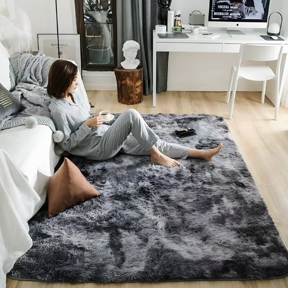 AUQ Super Soft Furry Rug,Living Room Rugs,Bedroom Rug,Rugs for Living Room,Carpet for Rooms,Long Plush Area Rug,Soft Fake Fur,Washable,Non-slip Decorative Floor Mat