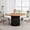 Retro color, variant on 47" Round Dining Table for 4-6, Black Industrial Kitchen Table with Sturdy Waveform Pedestal Base