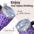thumbnail image 4 of Leopard 20oz Stainless Steel Tumbler with Handle and Straw – Insulated Travel Cup with Sliding Lid, 360° Full Wrap Printed Mug for Home, Outdoor & Sports Use, 4 of 6