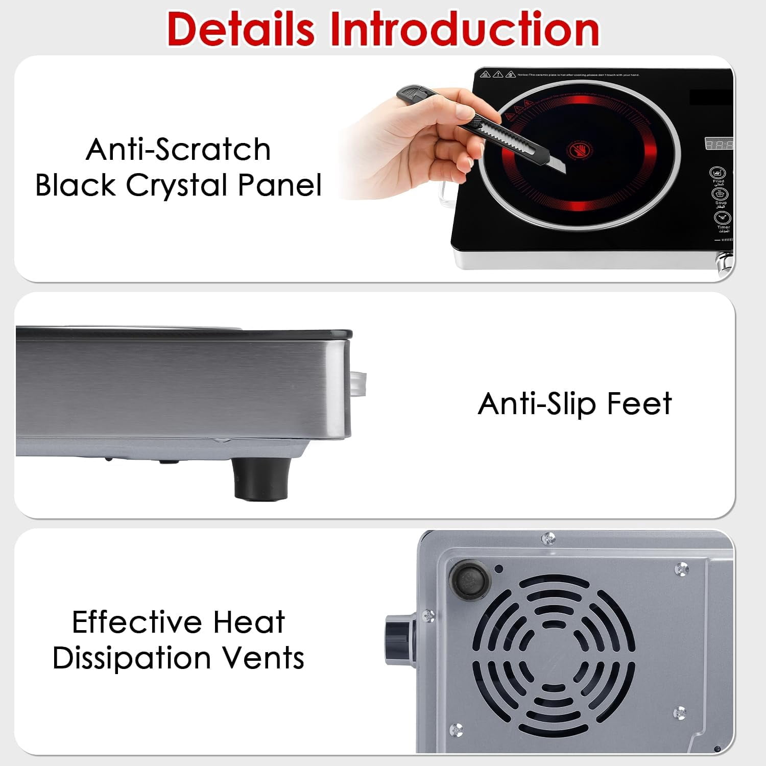 3500W Electric Hot Plate Ceramic Stove Infrared Induction Cooker Home Cooktop Cooking Furnace US 110V