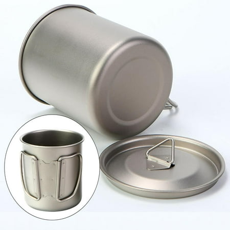 

Camping Coffee Mug Ultralight Drinking Cups Cookware Titanium Cup for Picnic 300ML