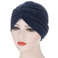 thumbnail image 1 of Women Turban Hat Twisted - Solid Color Chemo Beanie Hair Cover Wrap for Ladies, 1 of 6