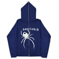 thumbnail image 2 of Sudadera de araña Y2K oscura europea y americana para hombres y mujeres, sudaderas con capucha góticas para parejas, sudadera de Cremallera larga de gran tamaño Harajuku, 2 of 4
