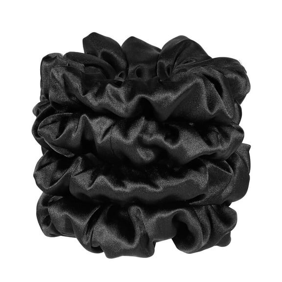 Papapt 4 Pack 100% Mulberry Silk Scrunchies, Silk Hair Ties 19 Momme Silk Scrunchies for Hair No Damag Scrunchies for Women Girls