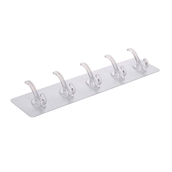 Multifunctional Adhesive Row Hooks Transparent Wall BEST Kitchen Hooks X2C6