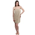thumbnail image 1 of TowelSelections Women's Wrap Adjustable Cotton Terry Shower Bath Gym Cover Up with Snaps Small/Medium Taupe, 1 of 2