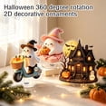 thumbnail image 4 of Halloween Ghost and Pumpkin Tabletop Decoration, Witch Hat Ghost with Jack-o'-Lantern Base, 2D Rotating Ornament for Indoor Shelf, , Party Decor and Home Display, 4 of 5