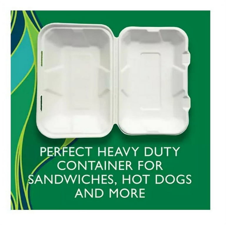  MT Products Disposable Sturdy Plastic Hinged Loaf Containers -  Durable Medium Hoagie or Sandwich Container – Inside Dimensions of 8 in x 4  in x 3.85 in (Pack of 20) Made