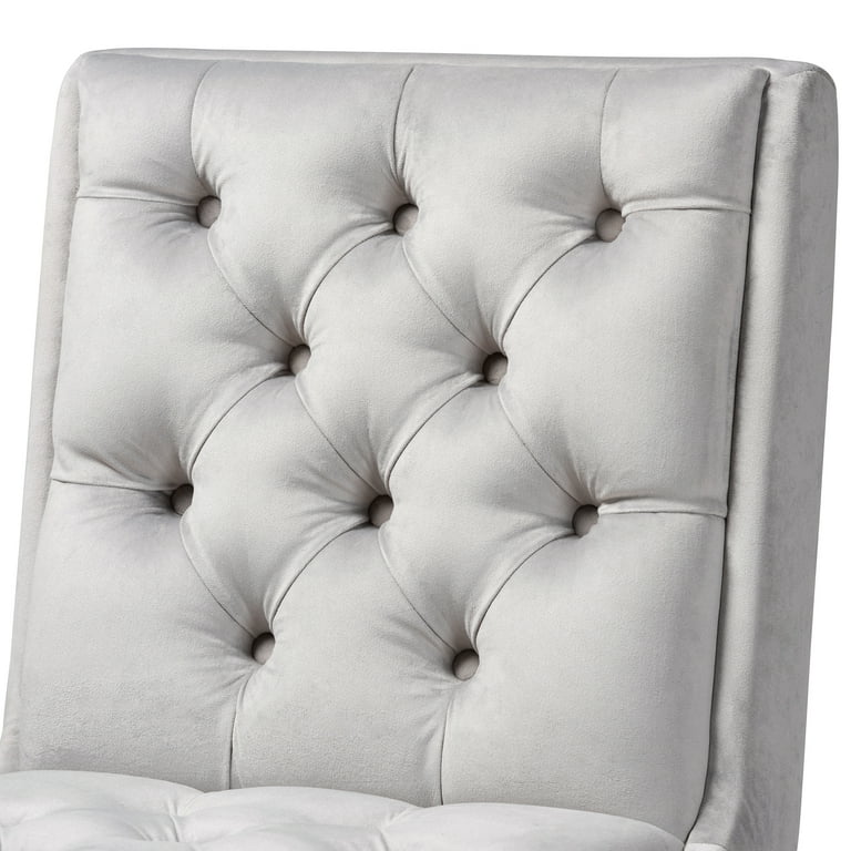 Baxton Studio Gregory Modern Transitional Light Grey Velvet Fabric