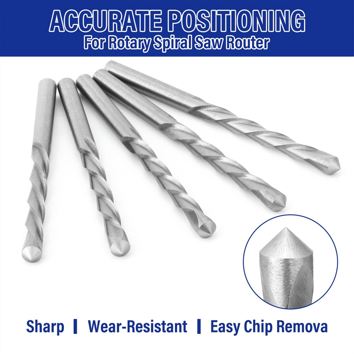 100 Pieces Drywall Drill Bits Pilot Point Cutting Drill Bits Diameter Drywall Router for Spiral Saws (5/32 Inch)
