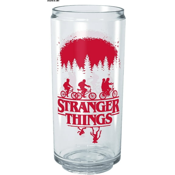 Netflix Stranger Things Main Poster Bike Ride Tritan Can Shaped Cup Clear 16 oz.