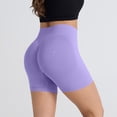 thumbnail image 4 of Stichou Womens Yoga Shorts Seamless Scrunch Workout Shorts High Waisted Comfy Running Gym Yoga Workout Light Purple S, 4 of 5