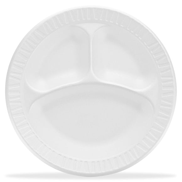 Plato desechable Dart 9CPWCR, 23 cm, 3 compartimentos, funda de espuma 500