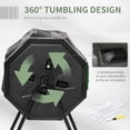 thumbnail image 4 of Outsunny Tumbling Compost Bin Outdoor 360° Dual Chamber Rotating Composter 43 Gallon, Green, 4 of 9