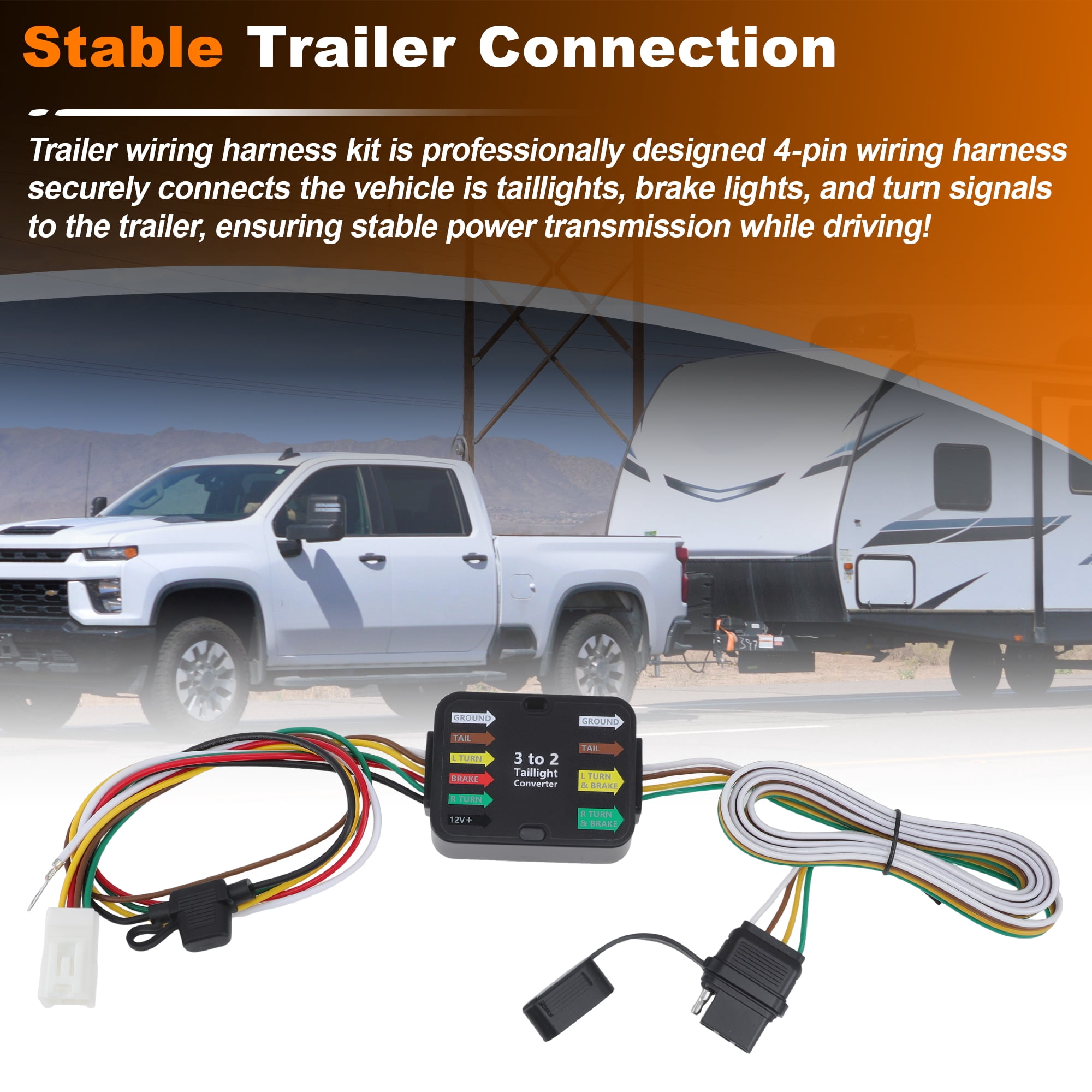 Unique Bargains 4-Pin Trailer Wiring Harness for Toyota Sienna 2021 2022 2023 2024