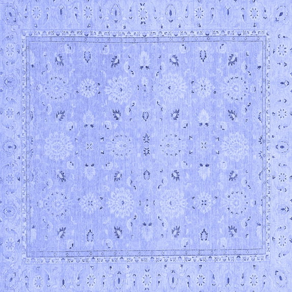 Ahgly Company Indoor Square Abstract Blue Modern Area Rugs, 4' Square