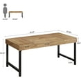 thumbnail image 3 of Finmind 55" Industrial Executive Desk for Home Office, Rustic Simple Computer Laptop Desk with Strong Metal Legs, Study Writing Table Business Workstation, Small Conference Table, 3 of 7