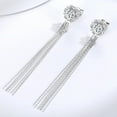 thumbnail image 3 of Dainty 2 Carat Moissanite Drop Earrings for Women D Color VVS1 Clarity Long Earrings 925 Sterling Silver Diamond Dangle Earrings Round Cut Women's Tassel Earrings, 3 of 7