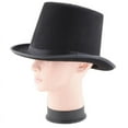 thumbnail image 4 of NAZISHW Black Felt Top Hat for Men Vintage Magician Hats formal Costume Accessory Adult Top Hat Bowler Top Hat Fancy Dress Costume (Black,One Size), 4 of 5