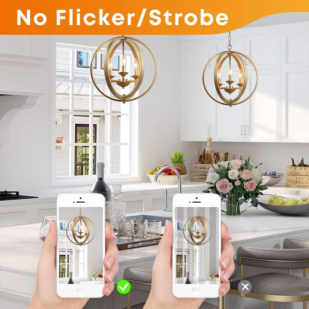 E12 Candelabra LED Edison Bulbs 40W Equivalent, 500 Lumen Soft White B10(C35) Dimmable Chandelier Light Bulbs Ceiling Fan, 5W Clear Glass Vintage Edison Bulb, 6 Pack