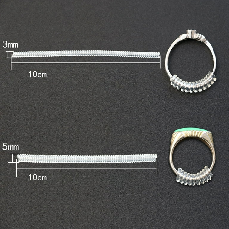 2Pcs Transparent Ring Guard Size Adjuster for Loose Rings Spiral Coil Ring  Fitter Tightener (3MM for Women+5MM for Men)
