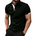 thumbnail image 1 of Men's Loose Fit 3D Digital Solid Color Short Sleeve Polo Shirt - Stylish and Comfortable, 1 of 4
