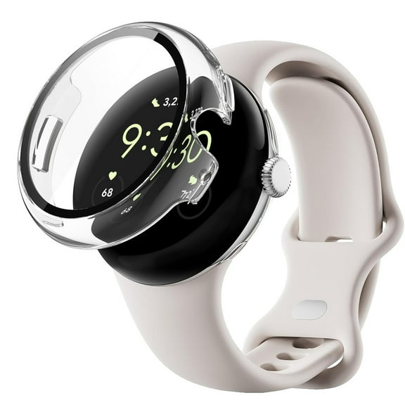 Screen Protector Glass Case for Google Pixel Watch 3 41/45mm Full All-Around Hard Scratch Resistant Bumper Full Around PC Shell Film Integrated Protective Cover Watch Accessories