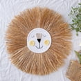 thumbnail image 2 of Hand Knitted Hanging Wall Art with Animal Pattern, Cotton Thread Weaving Straw Cartoon Tassel Beard Lion/Tiger Boho Pendant Nursery Room Wall Decor for Home Bedroom Living Room Nursery Room, 2 of 7