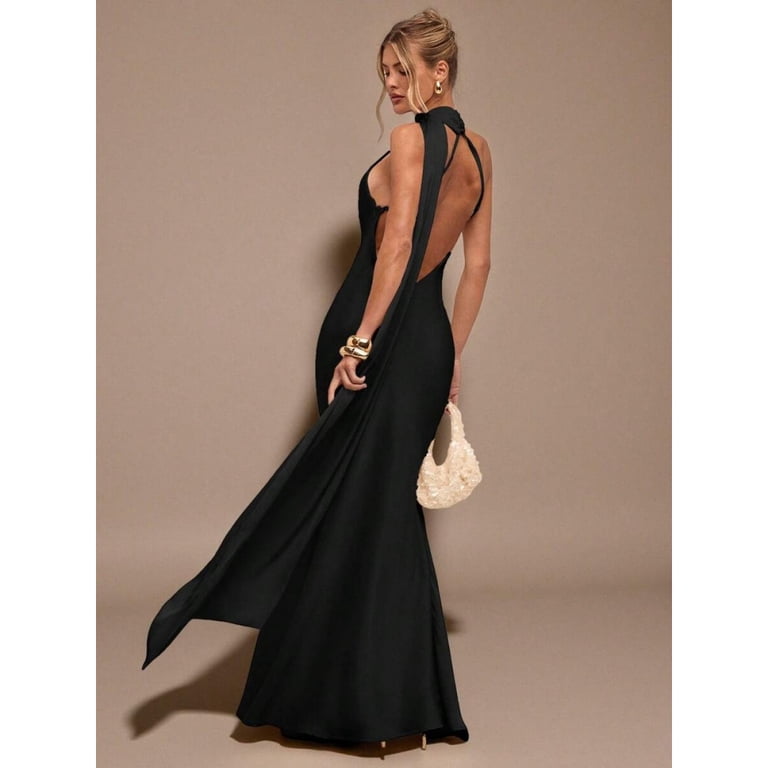 halter wedding dresses beach V-Neck Sleeveless Pleated Empire Waist A-Line Dre – Loveiss Back Length:8in (20.3 cm) best dress shop and a sheer back Plus Size Dress With