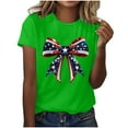thumbnail image 4 of Blczomt Short Sleeve Tops for Women Trendy Summer Crew Neck Independence Day T Shirt Green 2025 Casual Ladies Tops and Blouses, 4 of 4