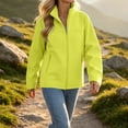 thumbnail image 5 of Mifsaly Womens Softshell Jacket Full Zip Stand Collar Windbreaker Long Sleeve Casual Outdoor Coat with Zipper Pockets Yellow,XXL, 5 of 9