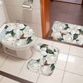 thumbnail image 5 of White Floral Bathroom Rugs Set Spring White Magnolia Vintage Plants Farmhouse Rustic Non Slip Absorbent Soft Bath Mats 3 Piece Set with Bathroom Rug, U-Shaped Floor Mat, Toilet Seat Cover Small Size, 5 of 9