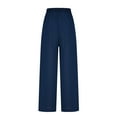 thumbnail image 3 of Sinpiling Womens Plus Size Palazzo Pants S-5X Casual Baggy Wide Leg Elastic High Waisted Trousers Ladies Lightweight Solid Loose Loungewear Long Pant Christmas Gifts, 3 of 5