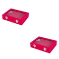 thumbnail image 3 of maskred Velvet Glass Ring Earring Display Organizer Box For Jewelry Storage With Large Capacity Unique 2Set, 3 of 6