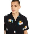 thumbnail image 2 of No Boundaries Men's Print Button Up Shirt with Short Sleeves, Sizes XS-3XL, 2 of 7