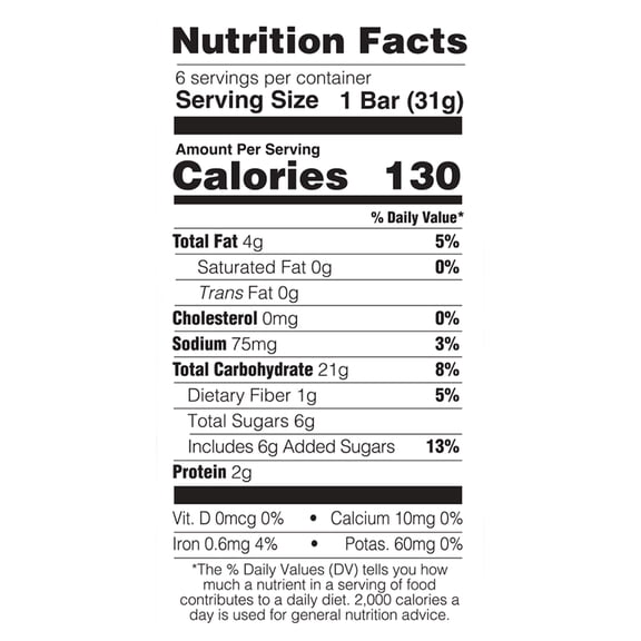 Junkless Chewy Oats & Honey Granola Bars 6 - 1.1 oz Bars