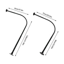 Telescopic L-Shaped Shower Curtain Rod Bathroom Bathtub Corner Extendable Rail