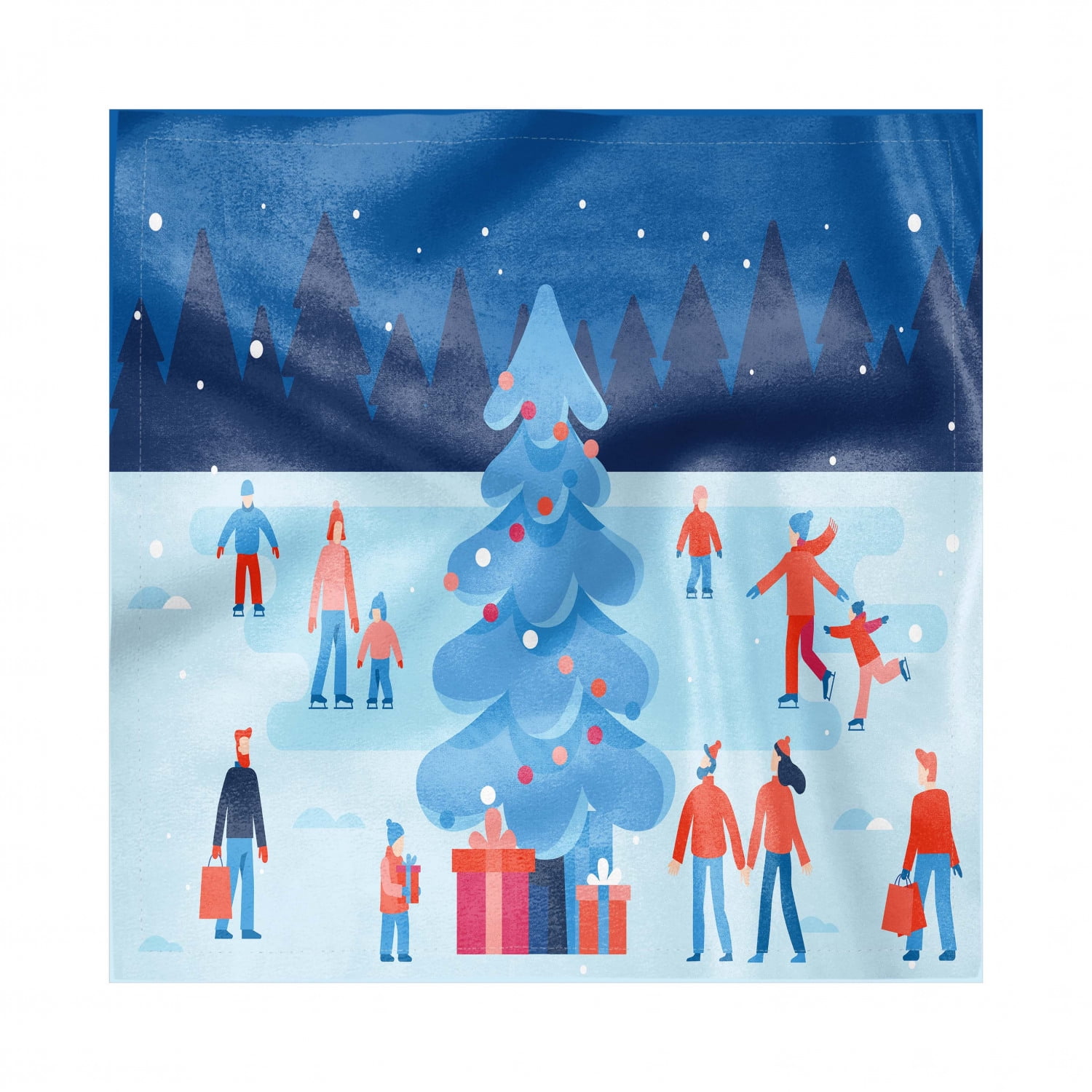 20 Festive Christmas Skating Ice Skaters Scene Lodge People Winter Snow 3 Ply Napkins Serviettes Party Dining Table Celebration