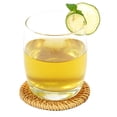 thumbnail image 5 of Honey Brown Set of 6 Round Natural Rattan Placemats with Rectangular Holder, 5 of 6