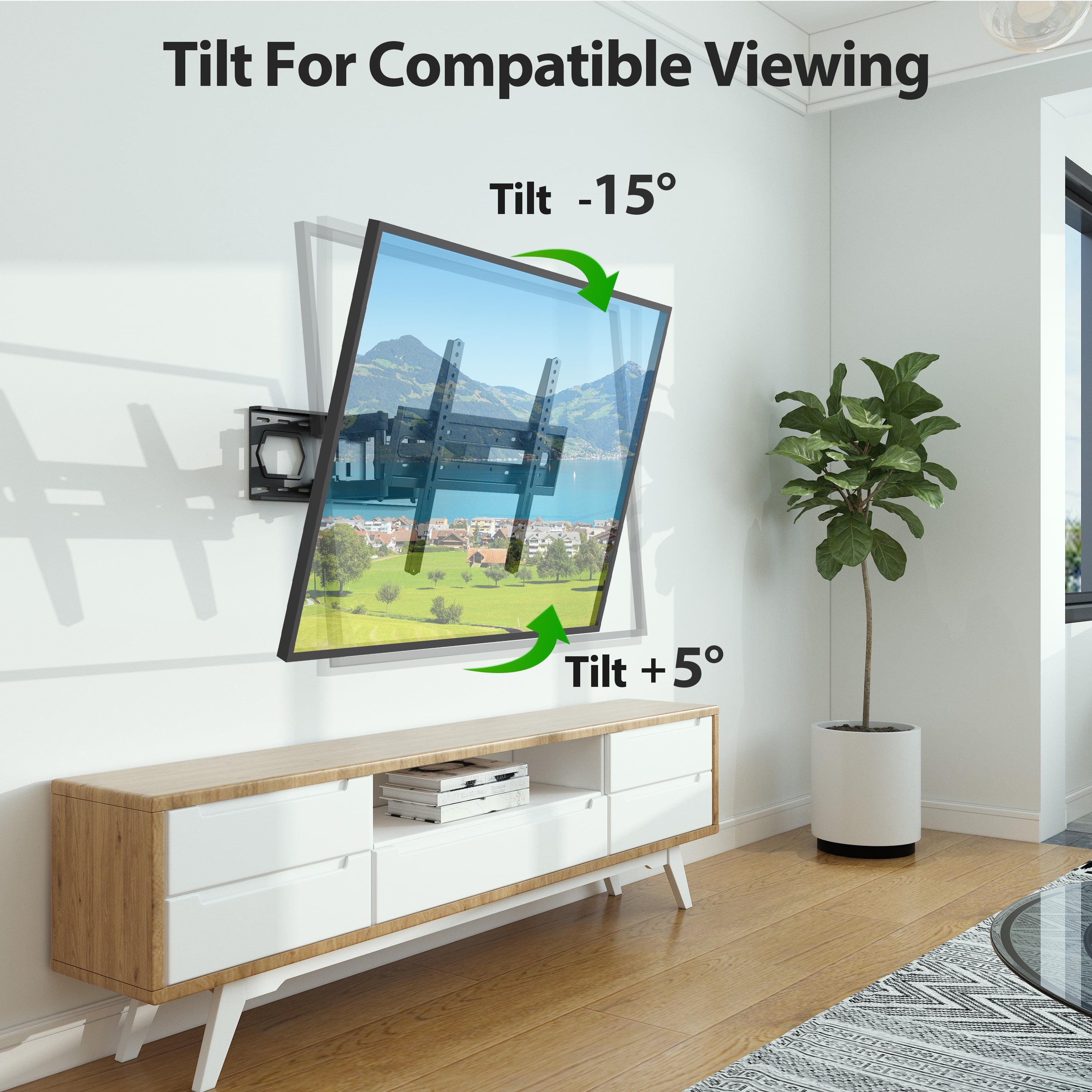 USX MOUNT Full Motion TV Wall Mount for 26-65" TVs, Hold up to 110lbs with Max VESA 400x400mm & 16" Wood Stud