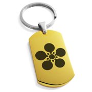 Stainless Steel Maeda Samurai Crest Engraved Dog Tag Keychain Keyring
