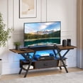 thumbnail image 2 of Modern TV Stand for 65 Inch TVs with Power Outlets, LED Entertainment Center Media Console for Living Room, Bedroom,Rustic Brown, 2 of 8