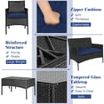 thumbnail image 2 of Gymax 8PCS Rattan Furniture Set Cushioned Sofa Coffee Table Backyard Porch Patio Navy, 2 of 4